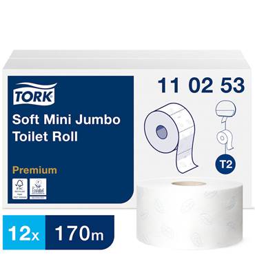 P2511040 Toalettpapper Mini Jumbo T2 Tork 12 st/fp