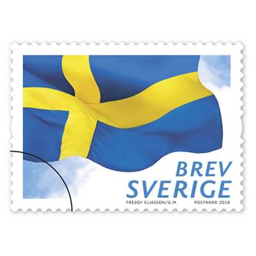 P2796037 Inrikes Frimärke Svenska Flaggan 100 st/rulle