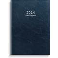 Kalender Liten Dagbok blått konstläder 2024