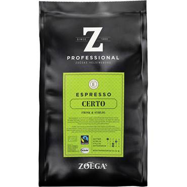 P8551301 Kaffe Zoégas Professional Espresso Certo Hela Bönor Eko 500 Gram
