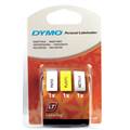 Märkband Dymo LetraTag 3-pack - vit/gul/silver