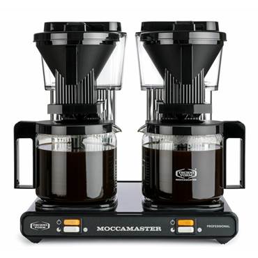 P8559345 Kaffebryggare Moccamaster Professional Double Black/Silver 2 x 1,25 Liter