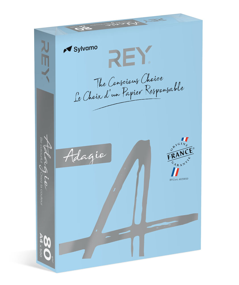 Rey Färgat kopieringspapper Adagio A4 80g 500/fp Bright Blue