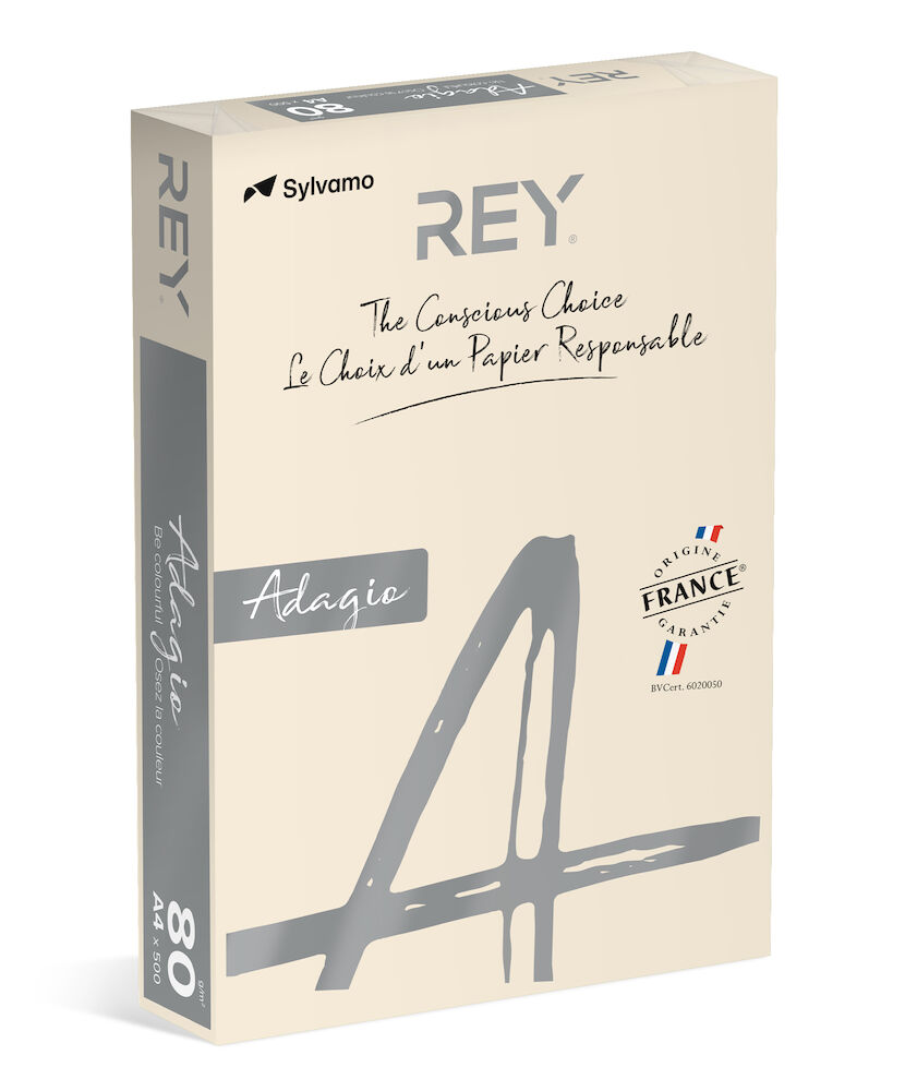 Rey Färgat kopieringspapper Adagio A4 80g 500/fp Ivory