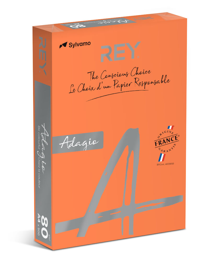 Rey Färgat kopieringspapper Adagio A4 160g 250/fp Orange