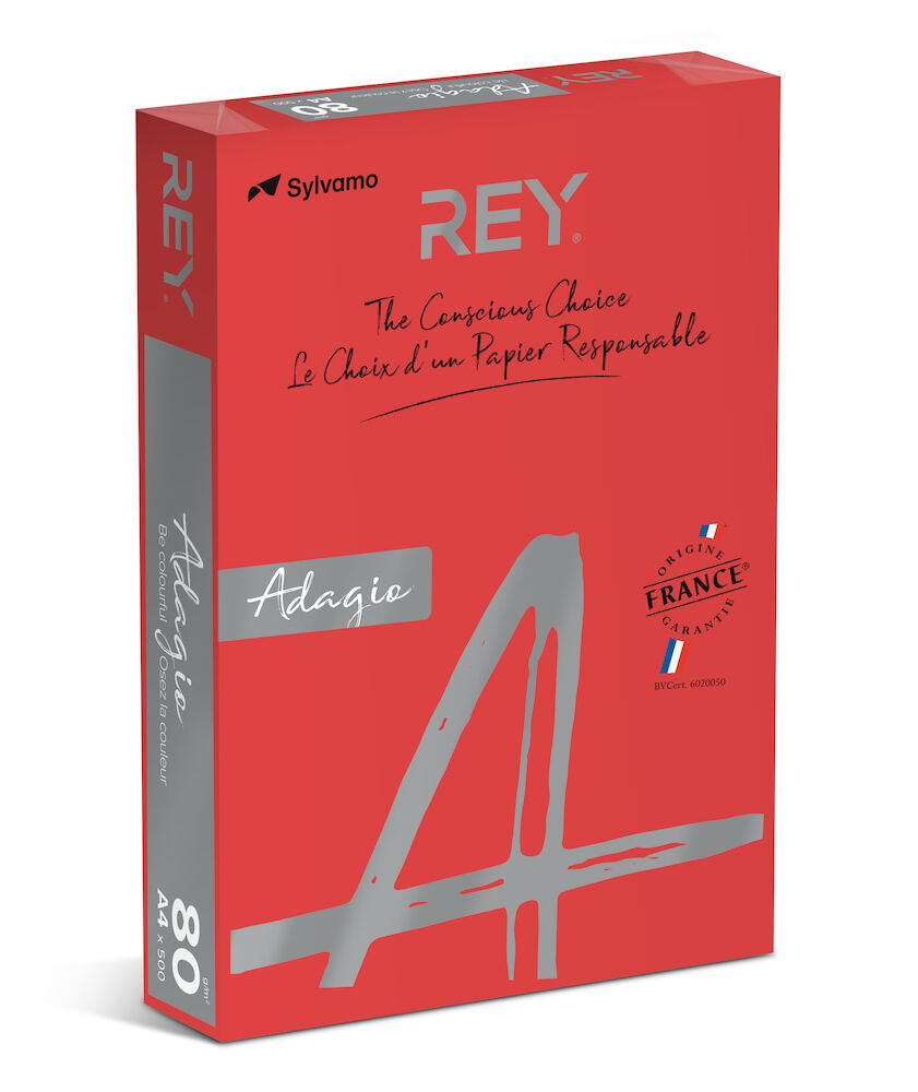 Rey Färgat kopieringspapper Adagio A4 160g 250/fp Red