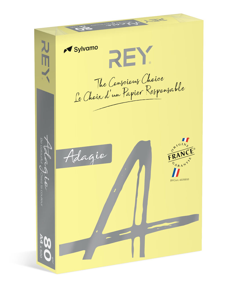 Rey Färgat kopieringspapper Adagio A4 160g 250/fp Canary