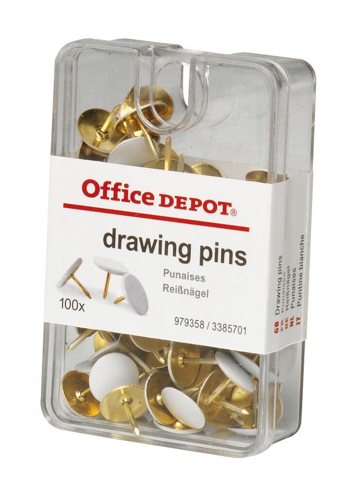 Office Depot Häftstift vita 100 st/ask