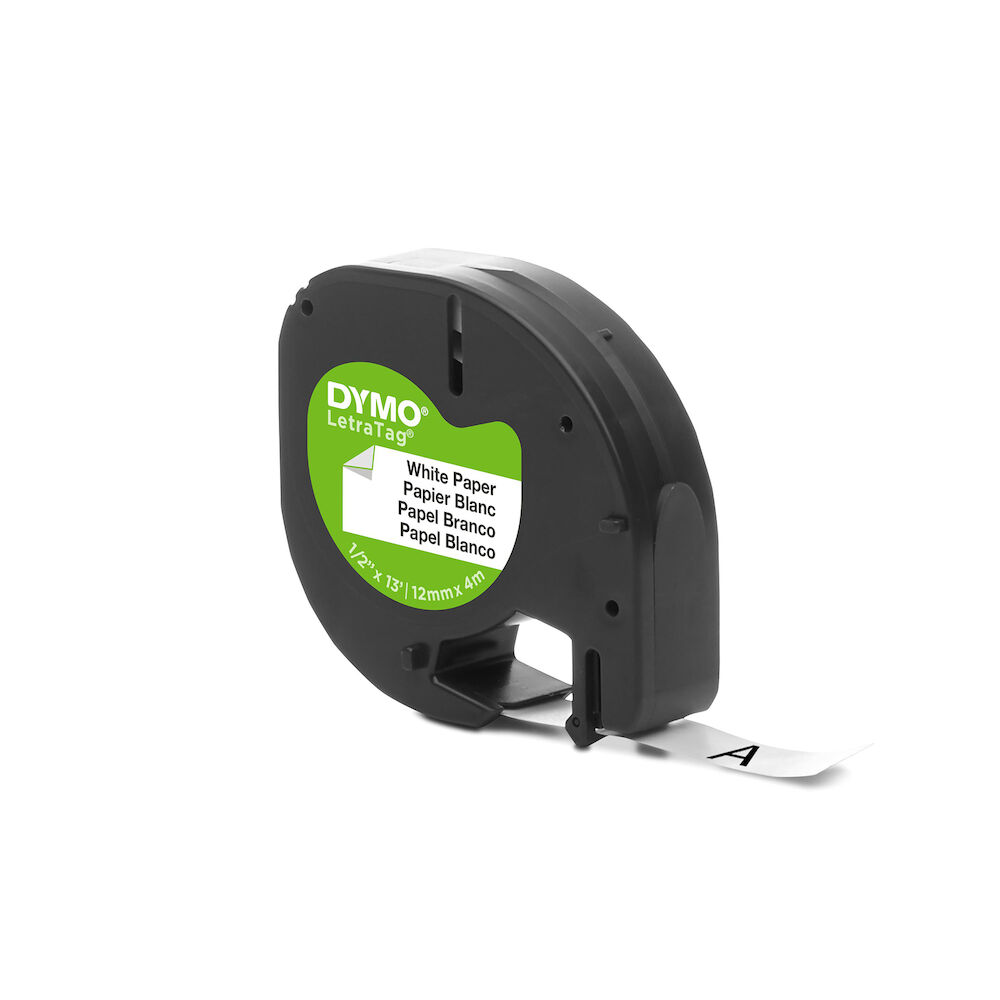 Dymo Märkband LetraTag papper vit