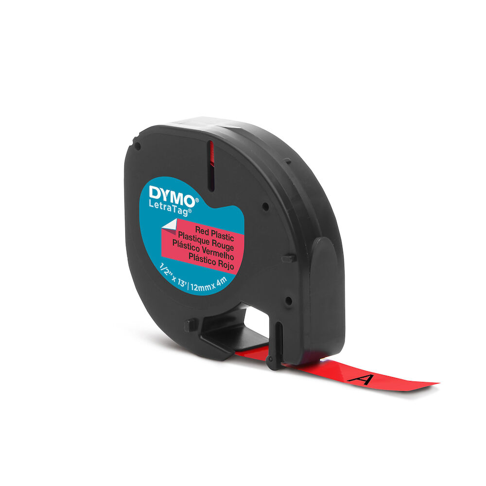Dymo Märkband LetraTag plast röd