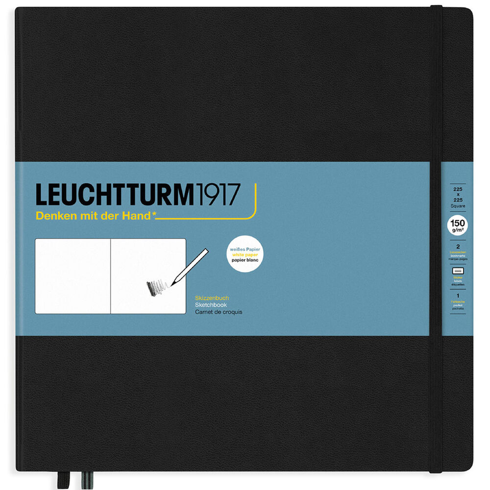 Leuchtturm Skissbok fyrkantig svart
