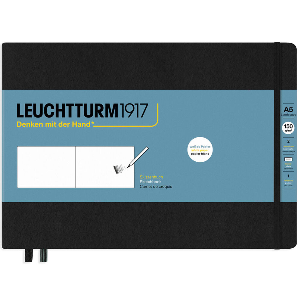 Leuchtturm Skissbok A5 liggande svart