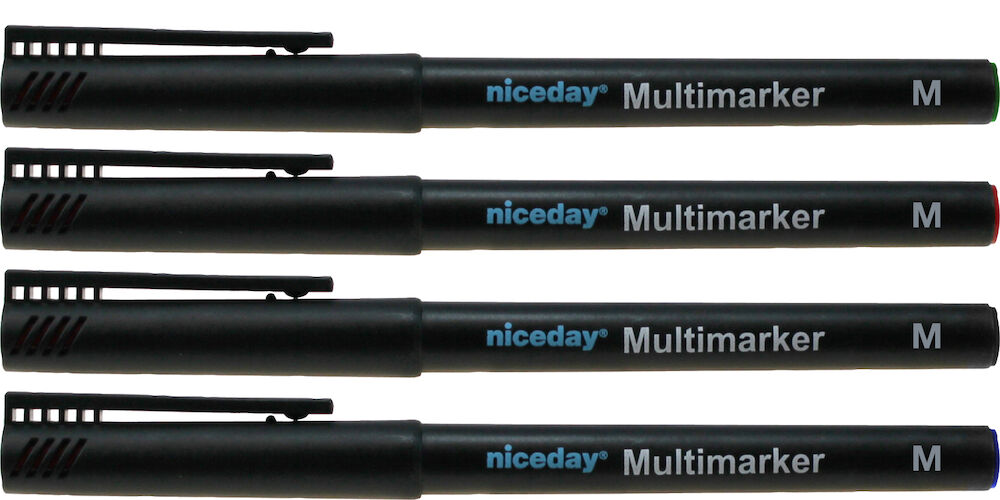 Niceday Märkpenna medium permanent 4-set