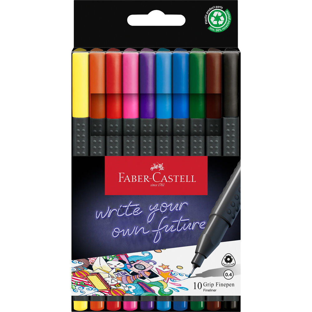 Faber Castell Fiberpenna Faber Grip 0,4 10fp