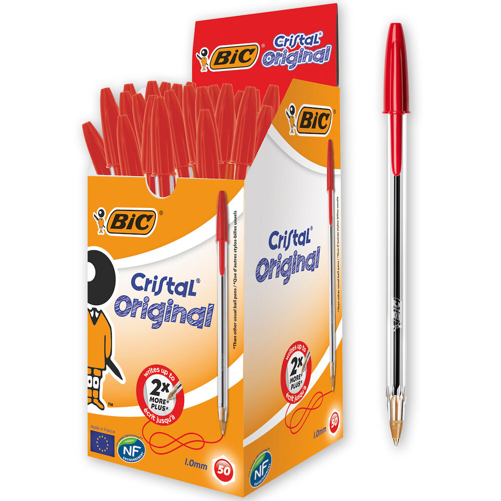 Bic Kulspetspenna Cristal Medium röd 50 st/fp