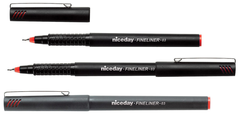 Niceday Fiberpenna fine röd