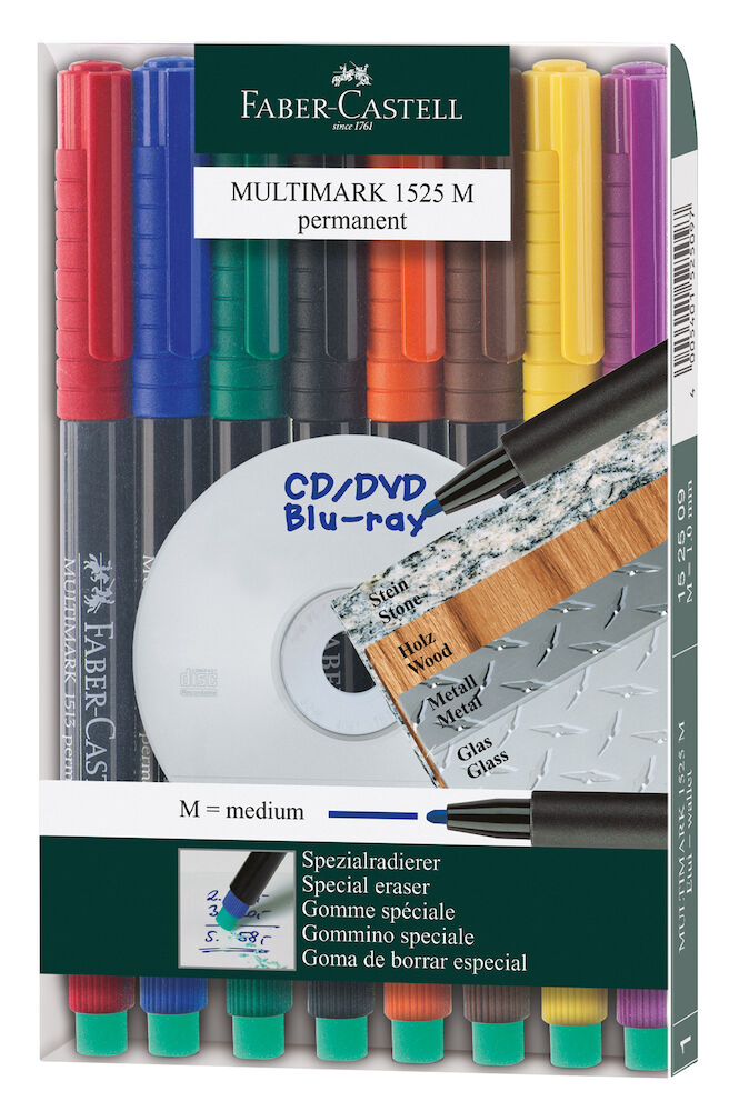 Faber Castell Märkpenna Medium permanent 8 st/fp