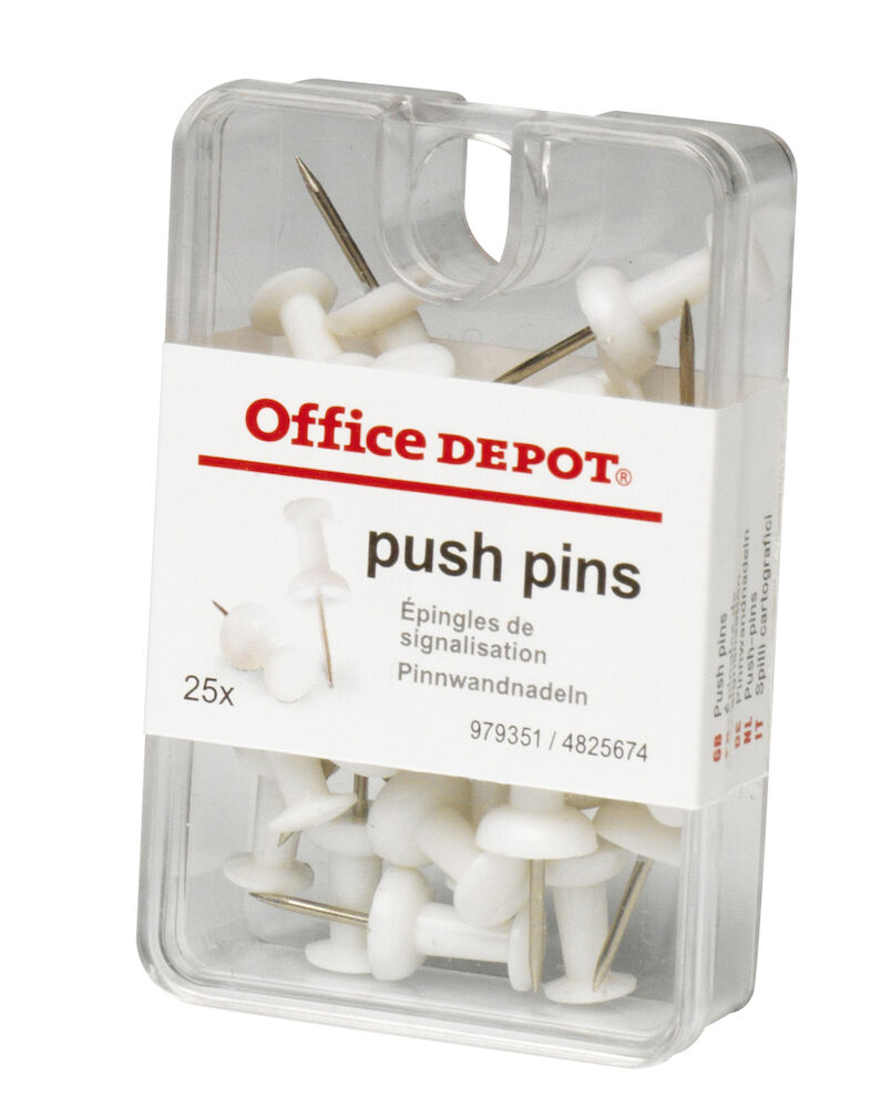 Office Depot Kartnålar Push-pin vit 25 st/fp