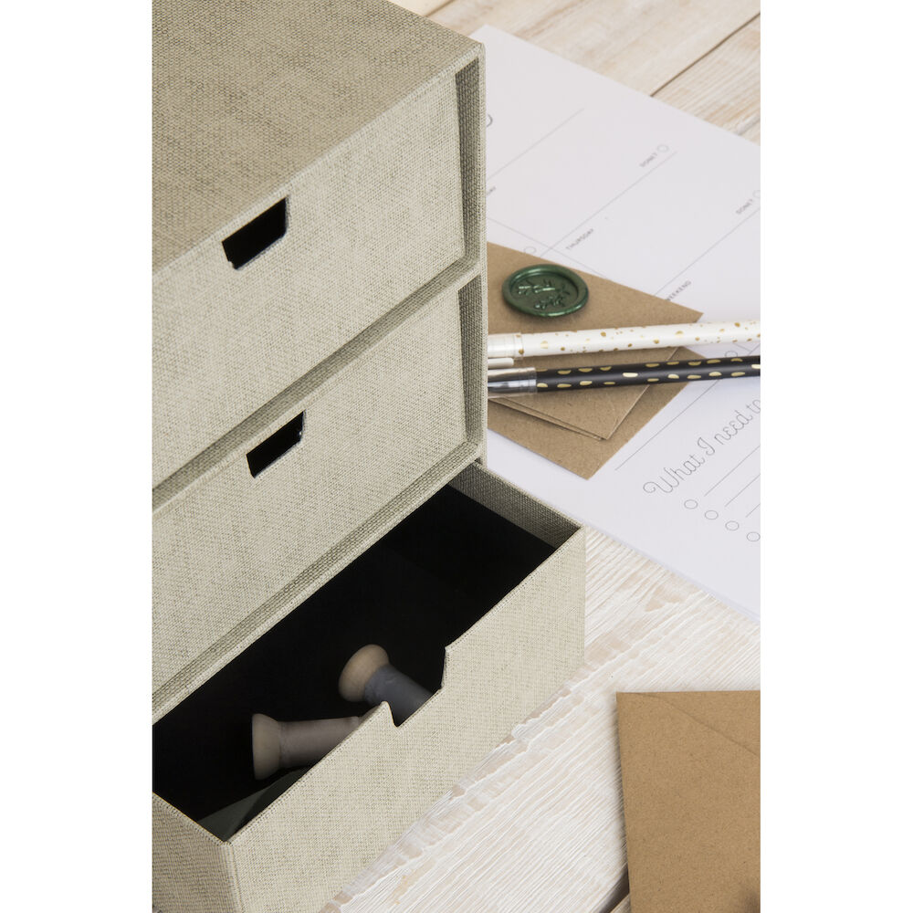 Bigso 3-lådsbyrå Ingrid canvas linen