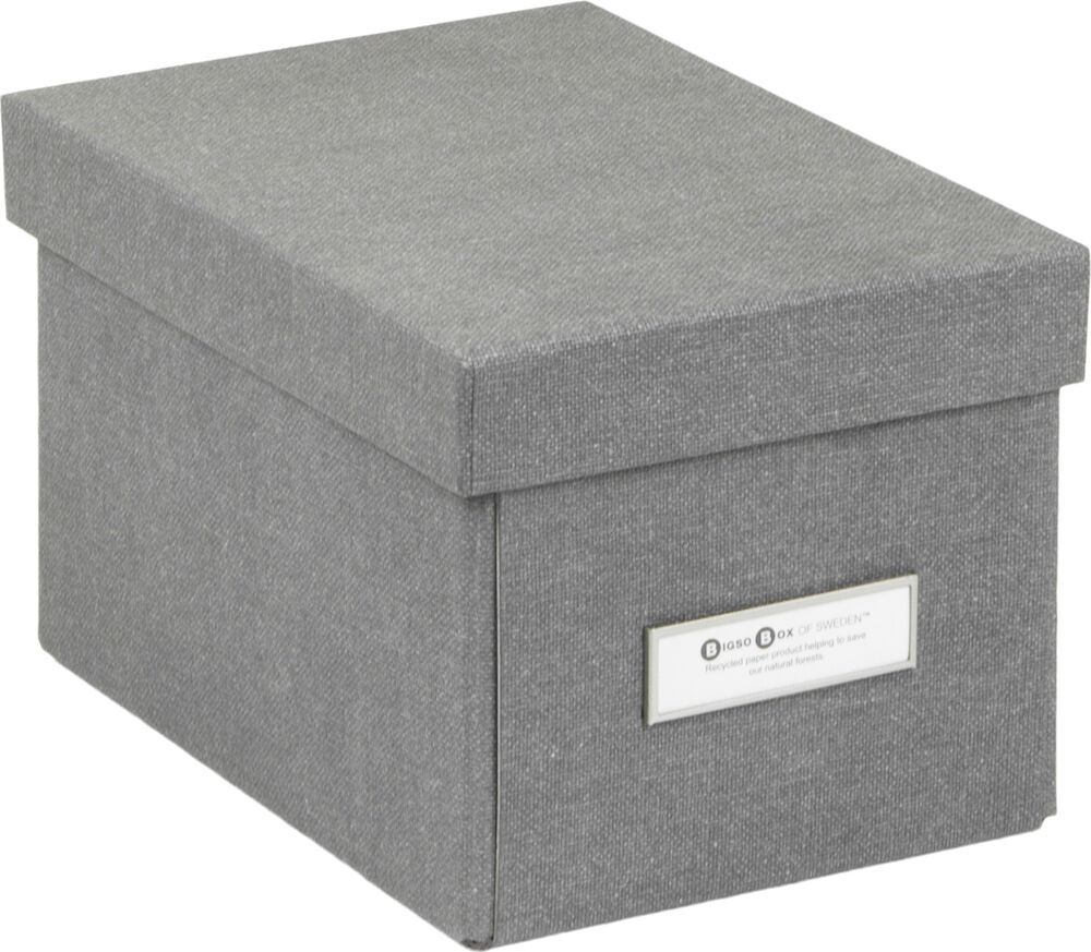 Bigso Förvaringsbox Kitty canvas grå
