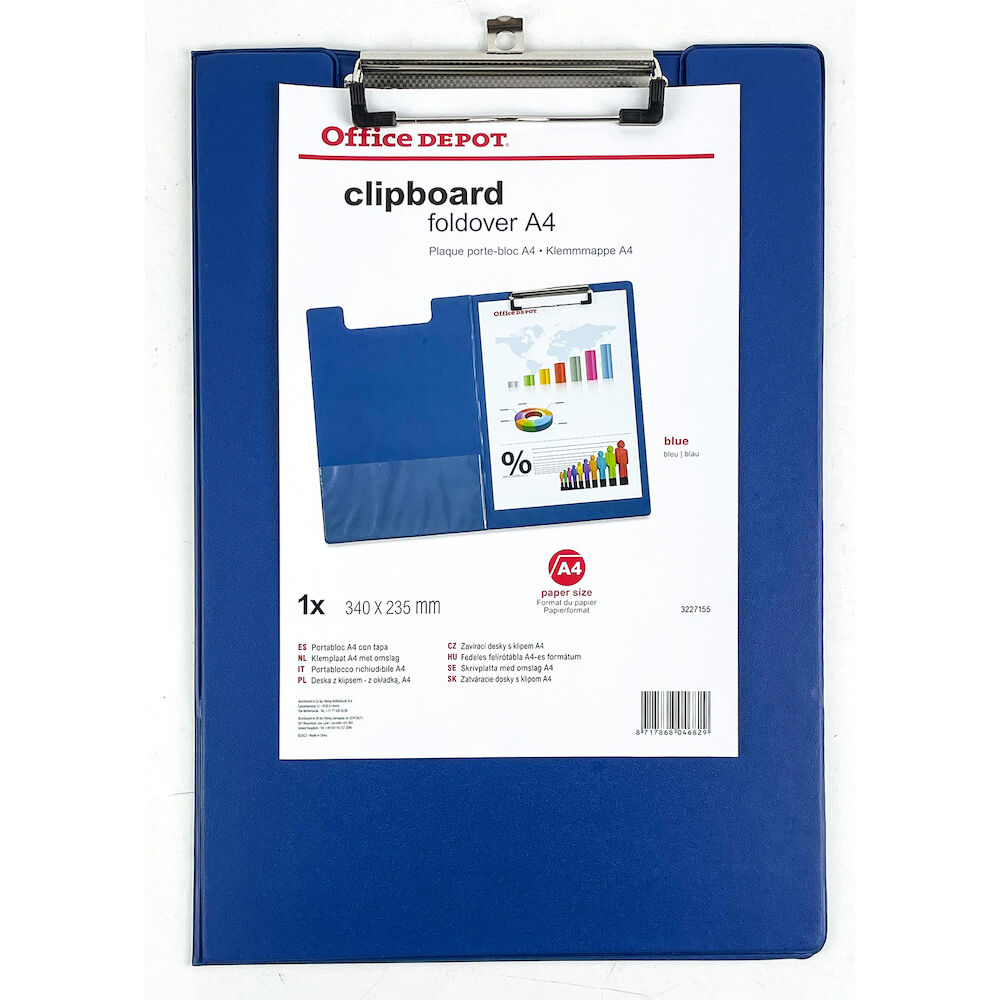 Office Depot Skrivplatta A4 med omslag blå