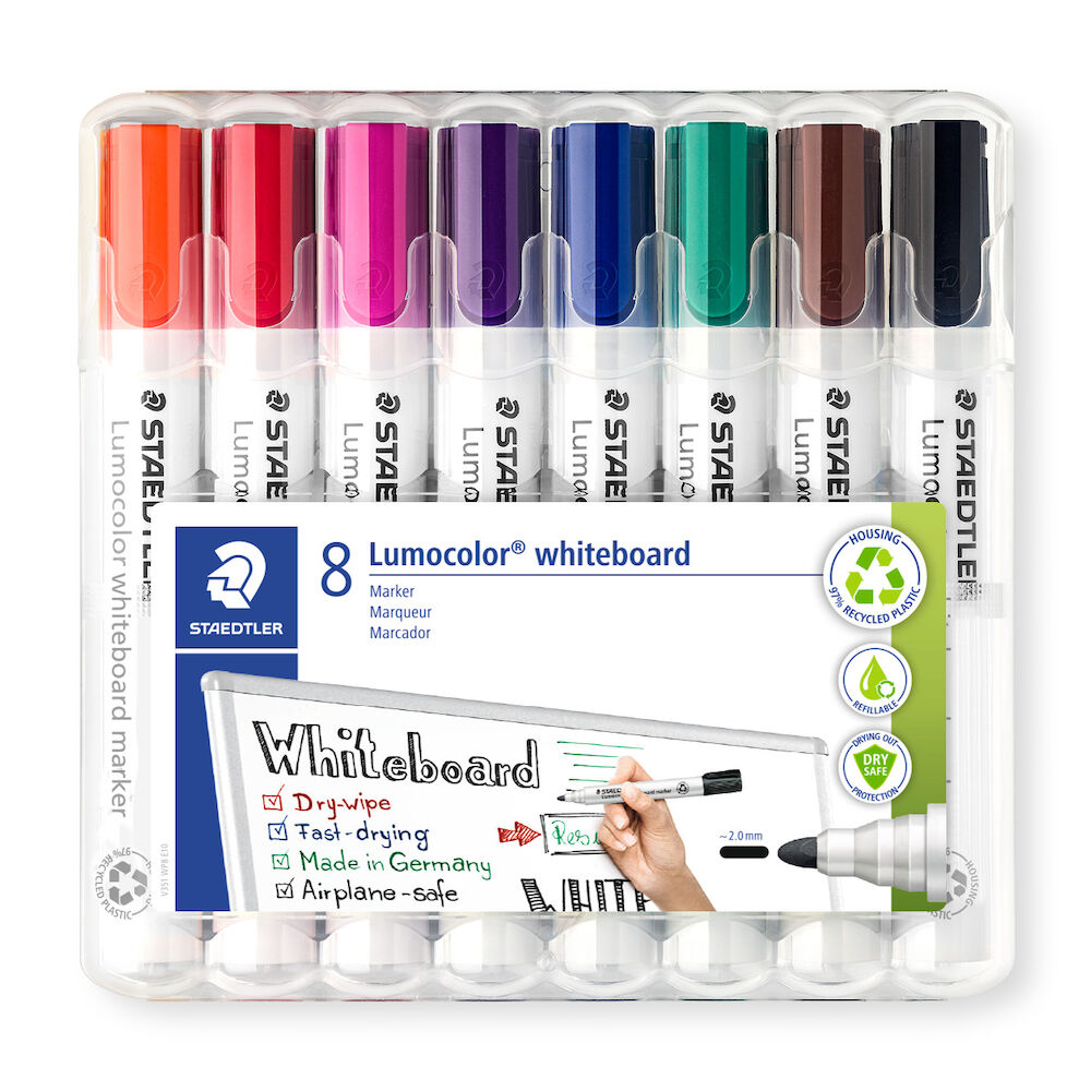 Staedtler Whiteboard-penna rund 8 st/fp