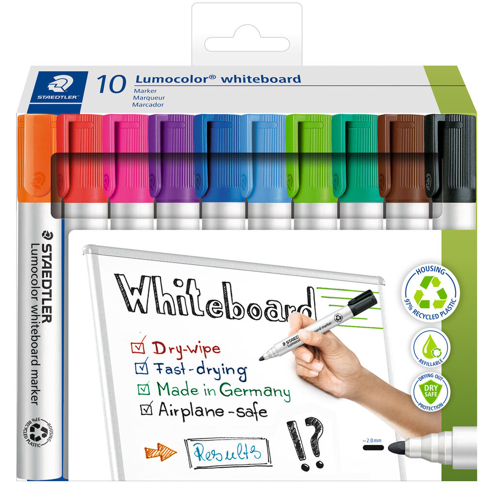 Staedtler Whiteboardpenna rund 10-pack