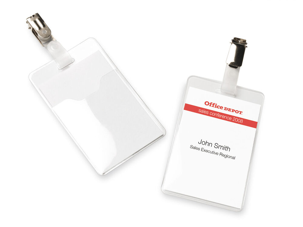 Office Depot Namnskylt 90 x 60 mm S clips 50 st/fp