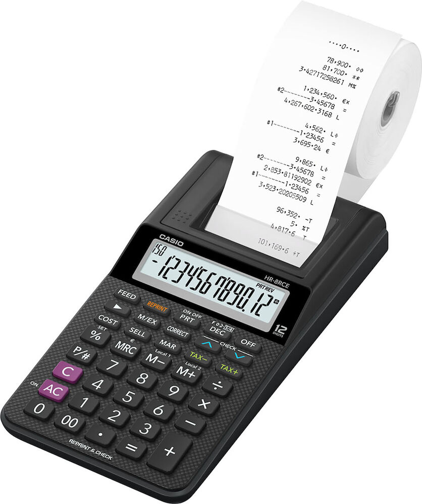 Casio Remsräknare HR-8RCE svart