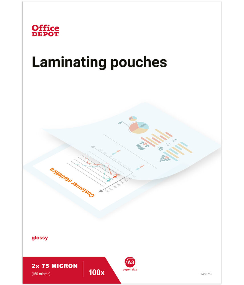 Office Depot Lamineringsfickor A3 75 mikron 100 st/fp