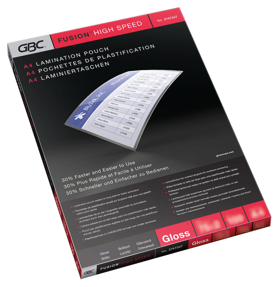 GBC Lamineringsfickor A4 High Speed 75 mikron 100 st/fp