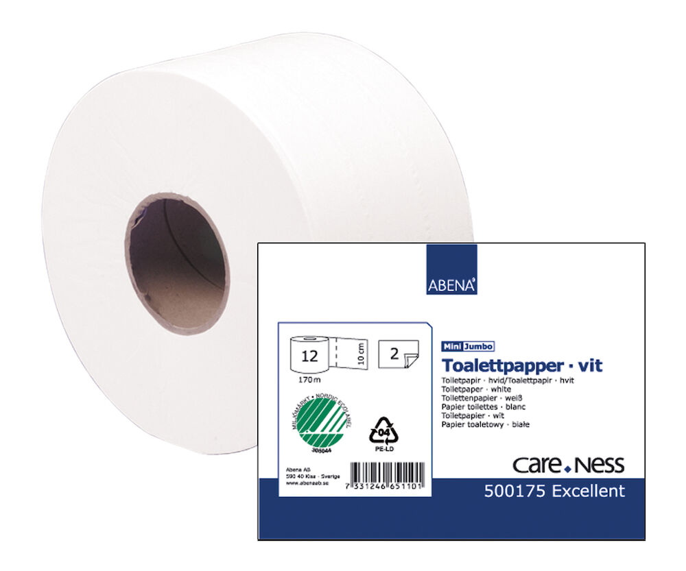 CareNess Toalettpapper mini 2-lager vit 12/kt