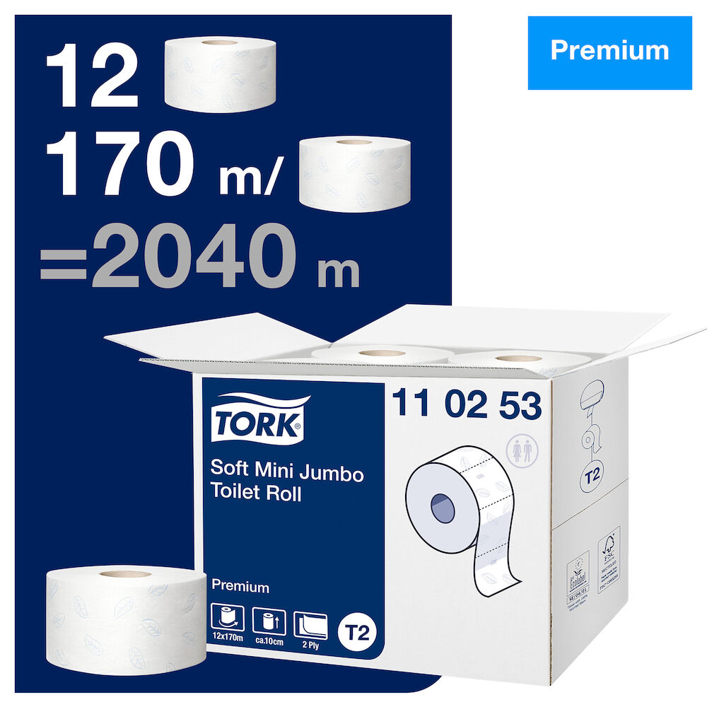 Tork Toalettpapper Mini Jumbo Premium Mjukt T2 12 st/krt