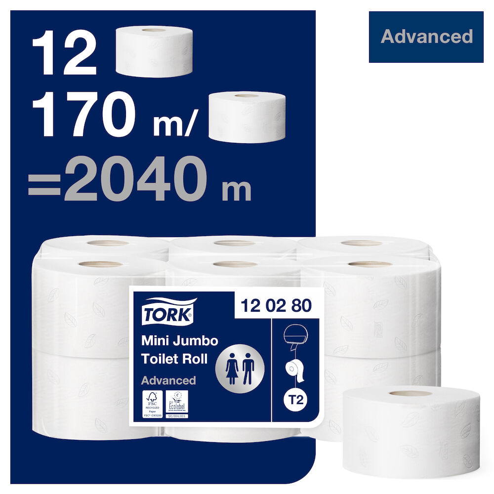 Tork Toalettpapper Mini Jumbo Advanced T2 12 st/fp