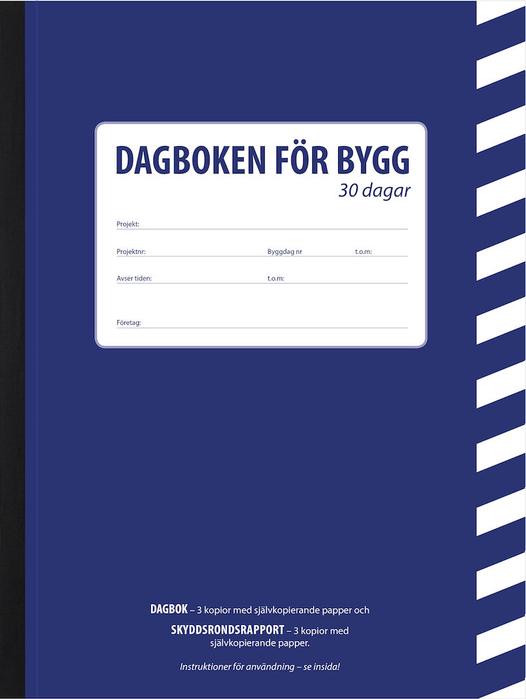 Burde Byggdagbok A4 30 dagars