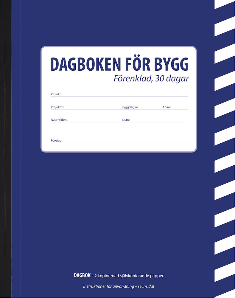 Burde Byggdagbok A5 30 dagars