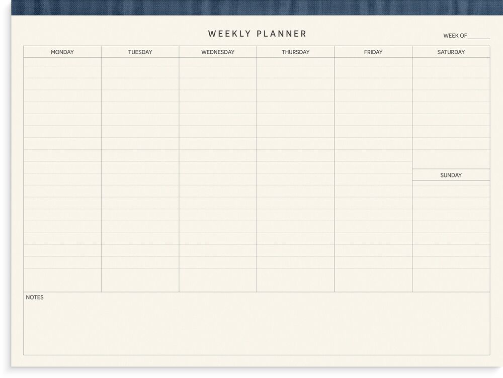 Burde Perforerat block Weekly planne