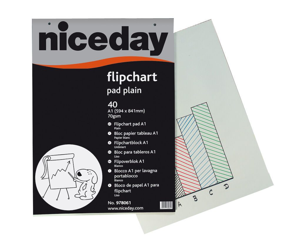 Niceday Blädderblock olinjerad 40 blad 5 st/fp