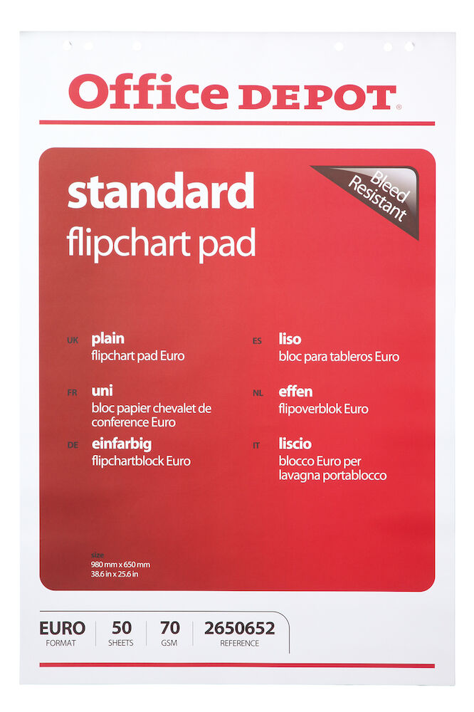 Office Depot Blädderblock olinjerad 50 blad 5 st/fp