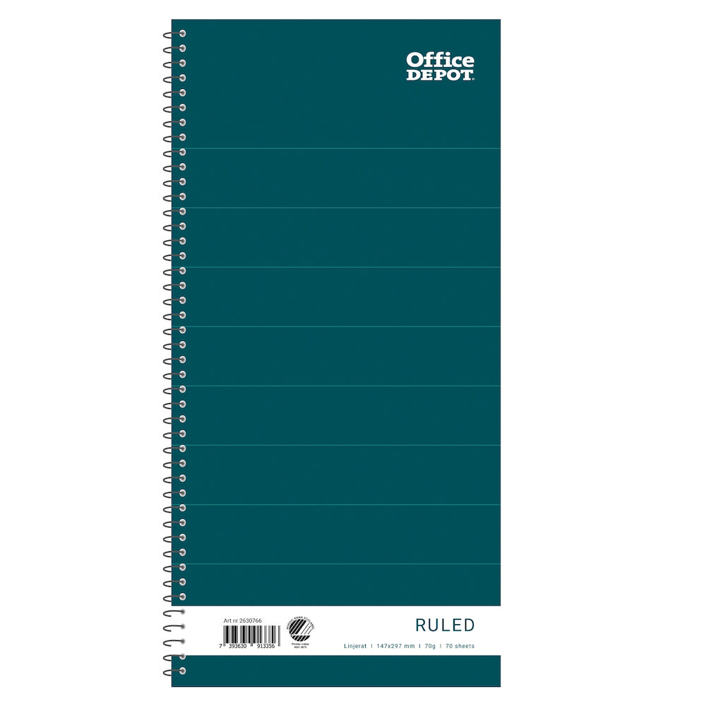 Office Depot Spiralkladd 147x297mm 70g linjerat