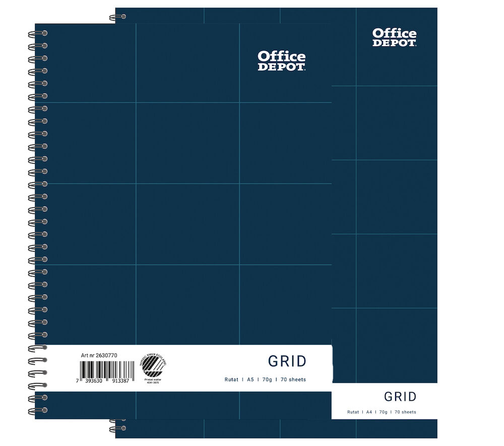 Office Depot Kollegieblock A4 70blad 70g rutat