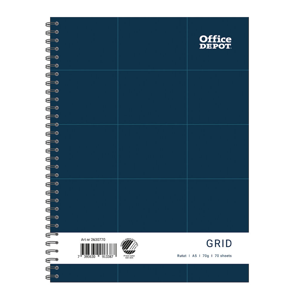 Office Depot Kollegieblock A5 70bl 70g rutat