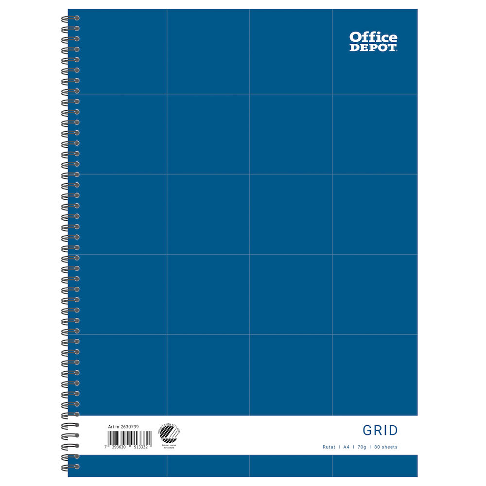 Office Depot Kollegieblock A4 80blad 70g Rutat
