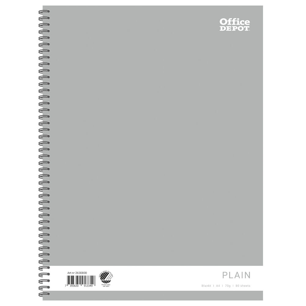 Office Depot Kollegieblock A4 80blad 70g Olinjerat