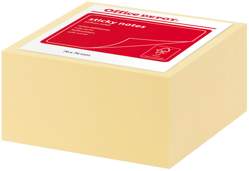 Office Depot Notiskub 76x76mm gul