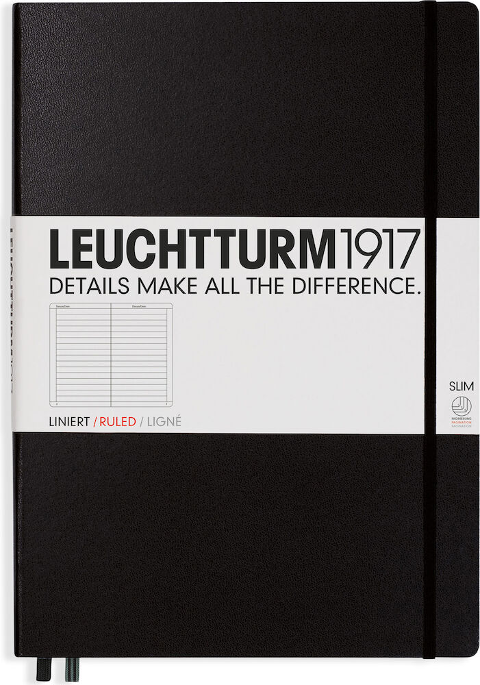Leuchtturm Anteckningsbok A4+ Linjerat Black