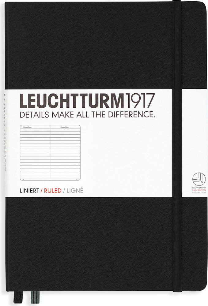 Leuchtturm Anteckningsbok A5 linjerad Black