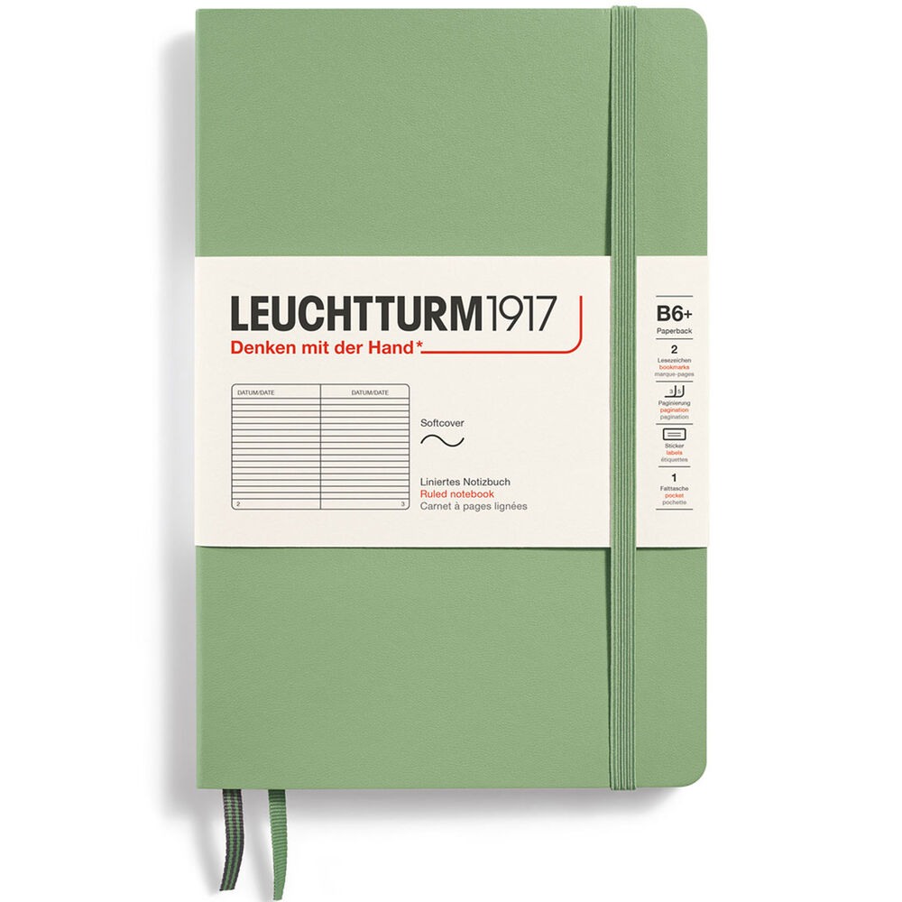 Leuchtturm Anteckningsbok B6 soft linjerad sage