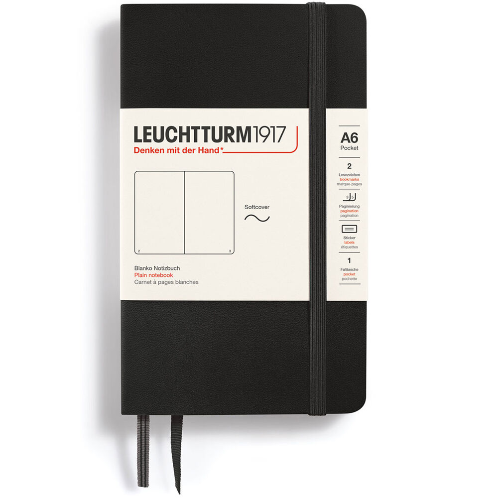 Leuchtturm Anteckningsbok A6 soft blank black