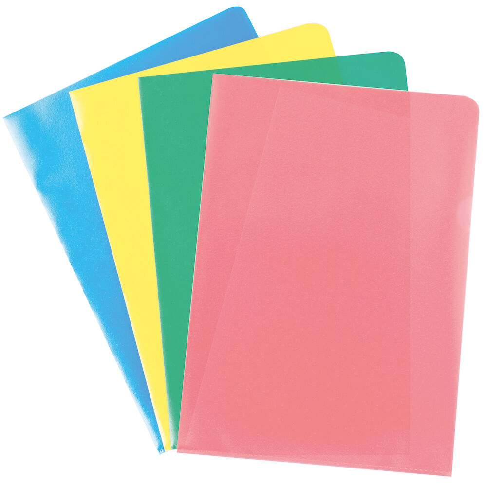 Office Depot Mapp A4 PP 0,12 sorterade färger -blå, röd, grön, gul 100/fp